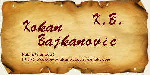 Kokan Bajkanović vizit kartica